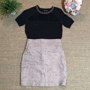 Stunning Black Beaded Illusion Neckline Top